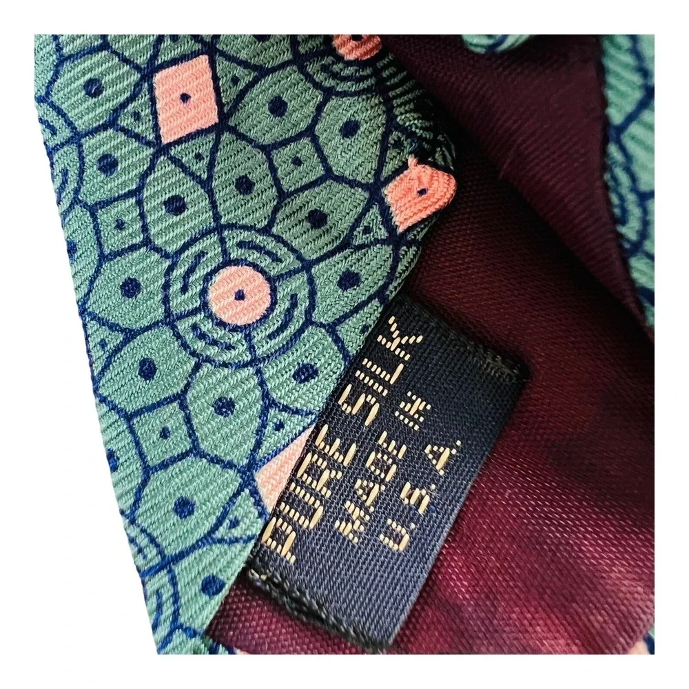 Gitman Bros for The Hound Blue & Pink Floral Pure Silk Neck Tie Size 3.5